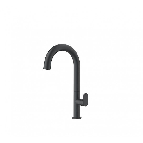 Orabella Oval Αναμεικτική Μπαταρία Νιπτήρα Black Matt 10461