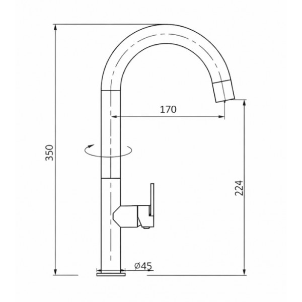Orabella Oval Ψηλή Μπαταρία Κουζίνας Πάγκου Black Mat 20132