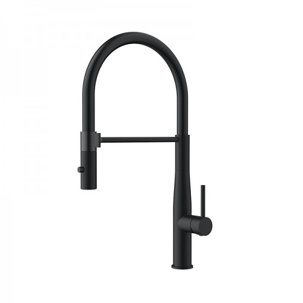 Orabella Bracket Ψηλή Μπαταρία Κουζίνας Πάγκου Με Ντουζ Black Matt  20137