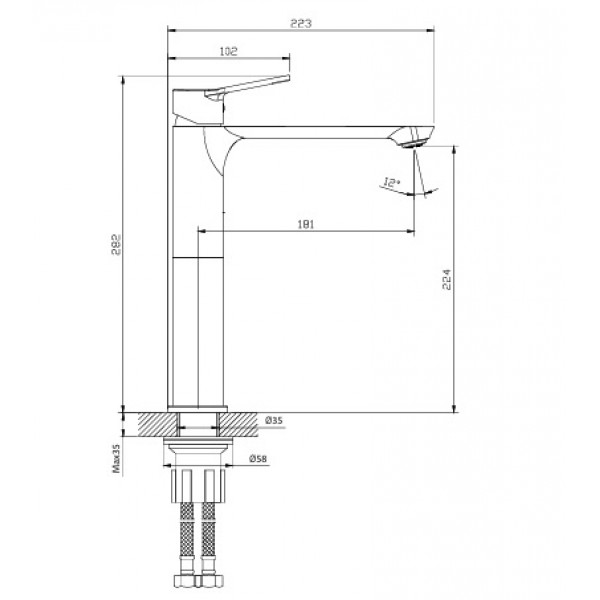 Kls Roma Μπαταρία Νιπτήρα Chrome 690212