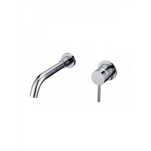 Karag Artemis 911P-C Σετ Μίκτης & Στόμιο Μπαταρια Εντοιχισμού Νιπτήρα 1 Εξόδου Inox Chrome