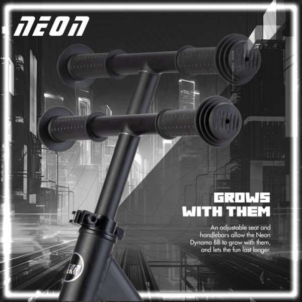 YVOLUTION Neon Ποδήλατο Ισορροπίας με LED Ρόδες 12'' - Μαύρο  53.NT52B2