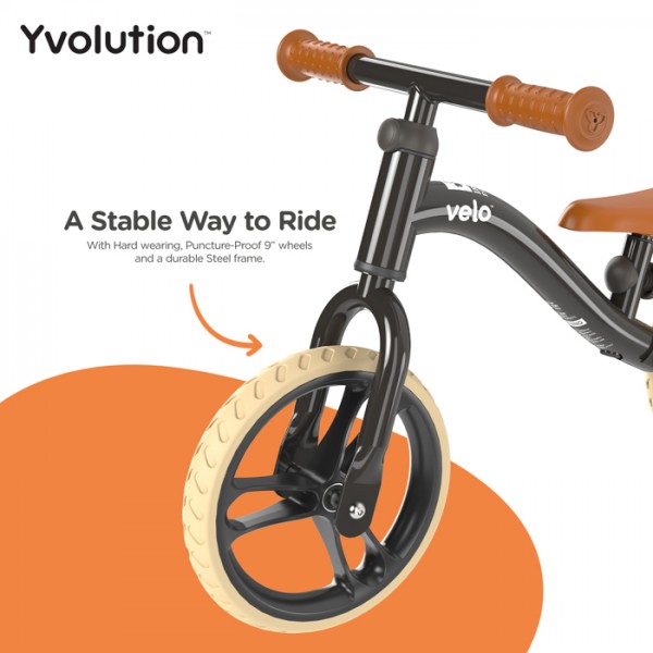 YVOLUTION Velo Junior Air 2021 Ποδήλατο Ισορροπίας - Μαύρο  53.YT30K4