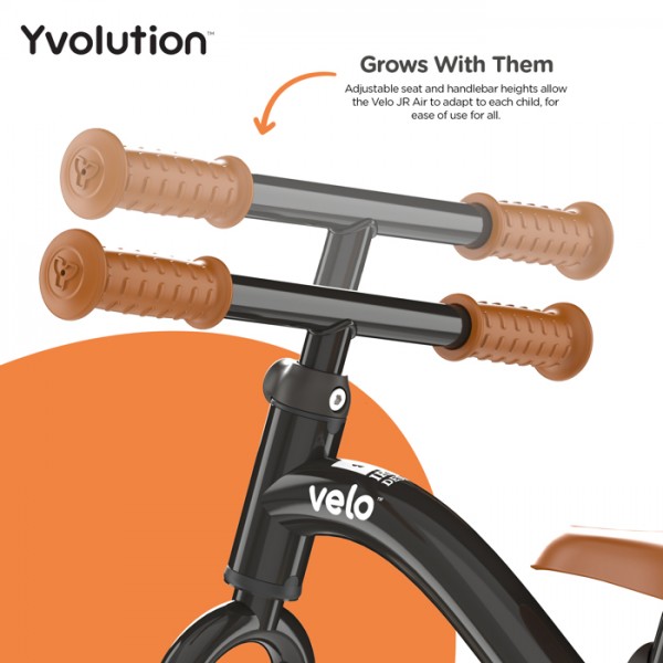 YVOLUTION Velo Junior Air 2021 Ποδήλατο Ισορροπίας - Μαύρο  53.YT30K4