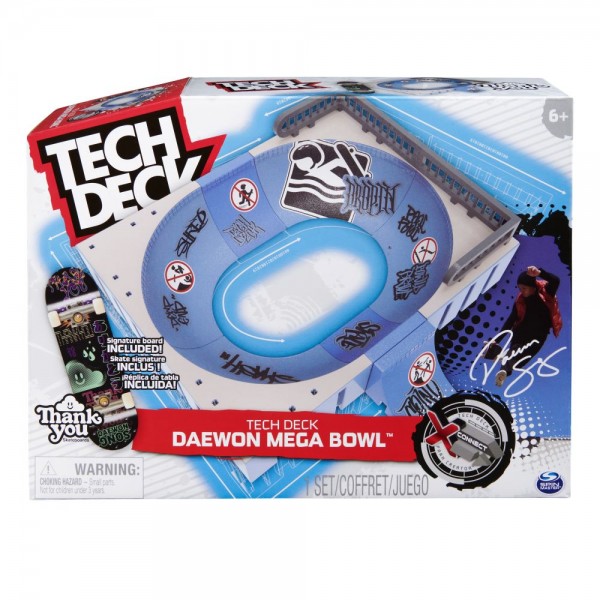 Tech Deck X-Connect Mega Bowl "Thank you" - 1 Μινιατούρα Παιχνίδι Τροχοσανίδα και Ράμπα 32.013896-D