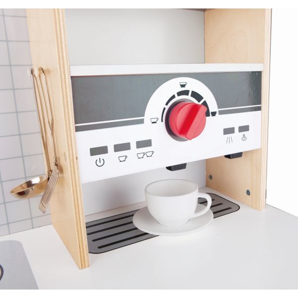 Hape All-in-1 Kitchen - Μεγάλη Επαγγελματική Κουζίνα Με Φώτα Και Ήχους - Περιλαμβάνει Κατσαρόλες Και Αξεσουάρ - 14 Τεμ. (E3145B)