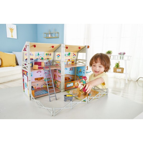 Hape Happy Family Ξύλινος Στάβλος Pony Club (E3409A)