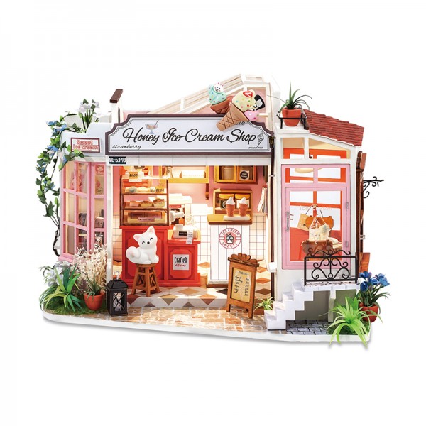 3D Παζλ Κατασκευή Rolife Honey Ice-cream Shop  Wooden Dollhouse DG148