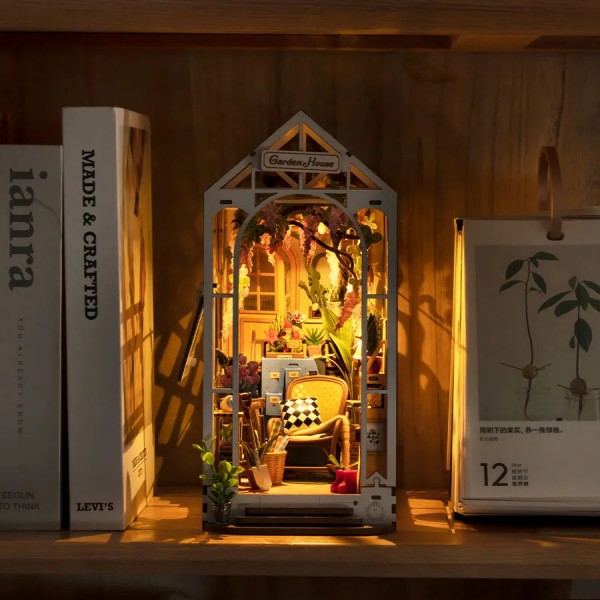 3D Παζλ Κατασκευή Rolife Garden House 3D Wooden DIY Miniature House Book Nook TGB06