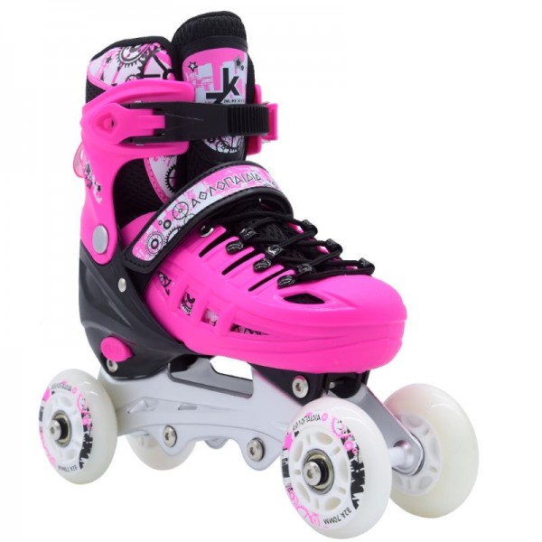 Rollers Αθλοπαιδιά 10305 Αυξομειούμενα Πατίνια/Roller Skates/Παγοπέδιλα 3 σε 1 - Ροζ