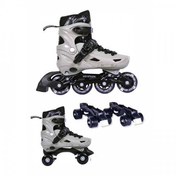 Rollers αυξομειούμενα πατίνια 3 μεγεθών 2 σε 1  - Γκρι  002.10306/INLR