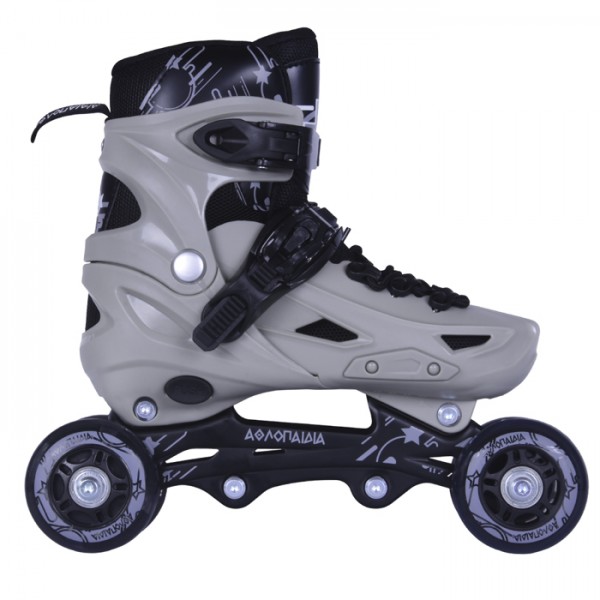 3K Rollers αυξομειούμενα πατίνια /Roller Skates/Παγοπέδιλα 3 μεγεθών 3 σε 1  - Γκρι  002.10306/RIS/GR