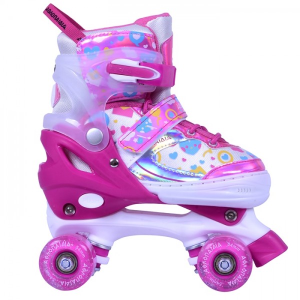 Rollers Αυξομειούμενα πατίνια QUAD για κορίτσια φούξια 002.10322/FU