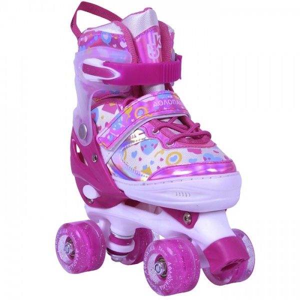 Rollers Αυξομειούμενα πατίνια QUAD για κορίτσια φούξια 002.10322/FU
