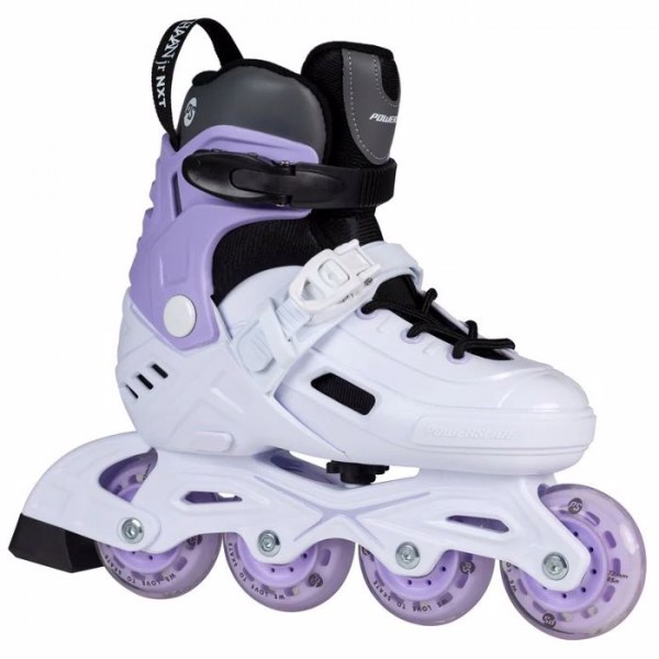POWERSLIDE Khaan Junior NXT White Rollers Αυξομειούμενα Πατίνια - Λευκό/Μωβ 19.940701
