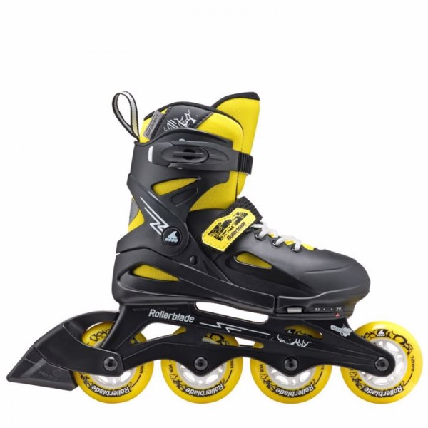 Rollers Αυξομειούμενα Inline Skates Rollerblade Fury Black/Yellow 43.073735/BL/YL