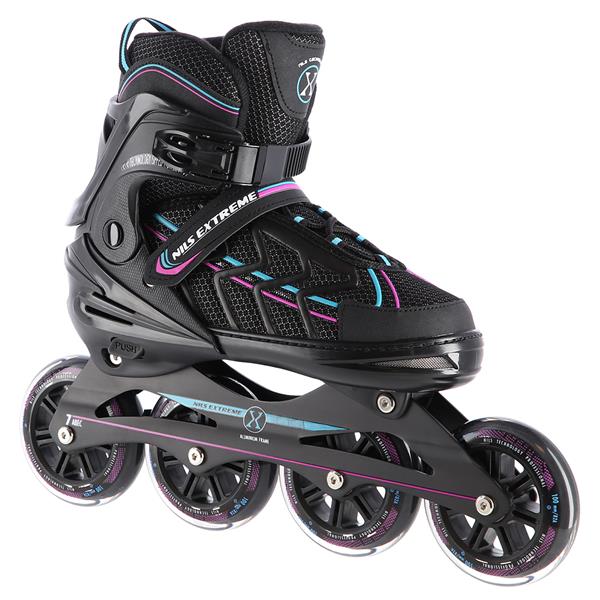 Rollers Αυξομειούμενα πατίνια Μαύρο/Μωβ IN-LINE SKATES NILS EXTREME NA1128