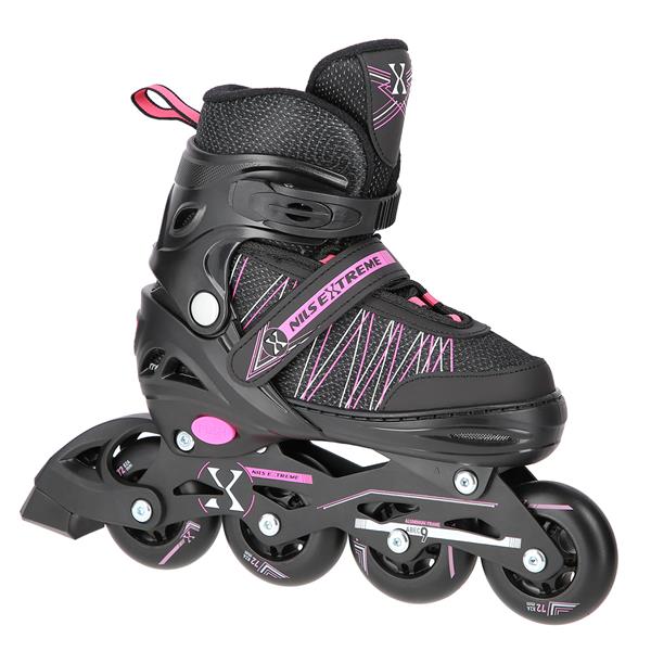 Rollers Αυξομειούμενα πατίνια 2 σε1 Μαύρο/Ροζ IN-LINE SKATES/HOCKEY ICE SKATES NH11912