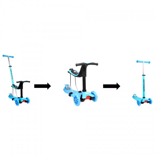 Scooter Πατίνι Αθλοπαιδιά Πολυμορφικό 3σε1, Μπλε 002.61212