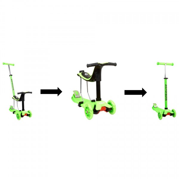 Scooter Πατίνι Αθλοπαιδιά Πολυμορφικό 3σε1, Πράσινο 002.61212
