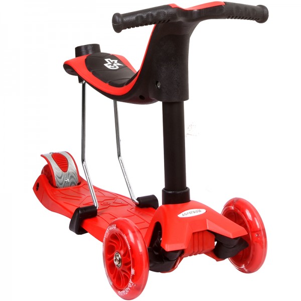 Scooter Πατίνι Αθλοπαιδιά Πολυμορφικό 3σε1, Κόκκινο 002.61212