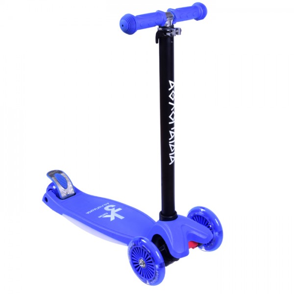 Scooter 3τροχο Πατίνι αναδιπλούμενο με φωτιζόμενη βάση και ροδάκια - Μπλε 002.61215/BLU