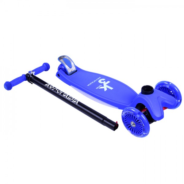 Scooter 3τροχο Πατίνι αναδιπλούμενο με φωτιζόμενη βάση και ροδάκια - Μπλε 002.61215/BLU