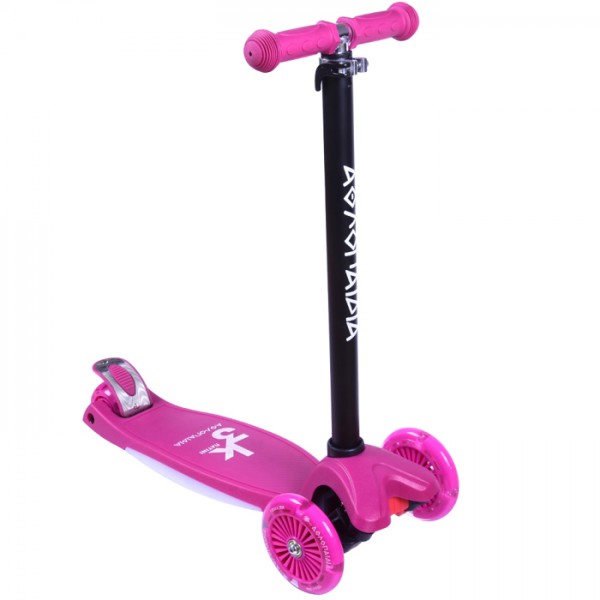 Scooter 3τροχο Πατίνι με φωτιζόμενη βάση και ροδάκια - Φούξια 002.61215/FU